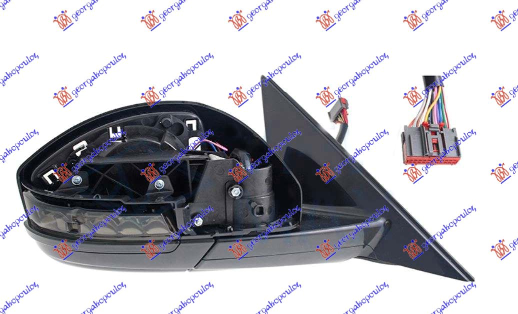DOOR MIRROR (ONLY BODY) ELECTR. HEATED FOLDABLE (AUTO DIMMING) (W/S. LAMP,MEMORY & BLIS) (16 PIN) (A QUALITY)