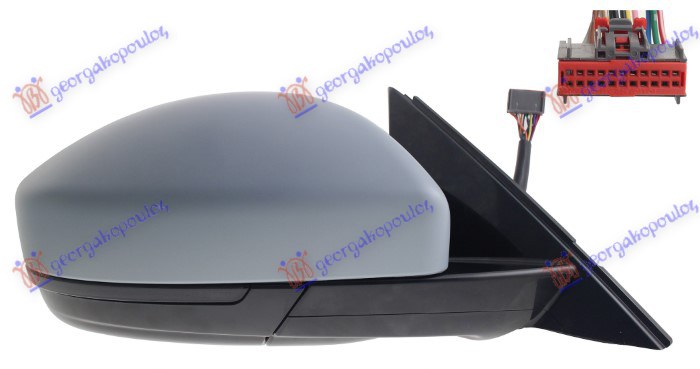 DOOR MIRROR ELECT. HEATED FOLD. PRIMED (AUTO DIMMING) (W/MEMORY & W/S. L. LED & F. L. LED) (14 PIN) (A QUALITY) (CONVEX GLASS)