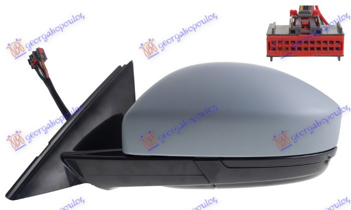 DOOR MIRROR ELECT. HEATED FOLD. PRIMED (AUTO DIMMING) (W/MEMORY & W/S. L. LED & F. L. LED & SENSOR) (16 PIN) (A QUALITY) (CONVEX