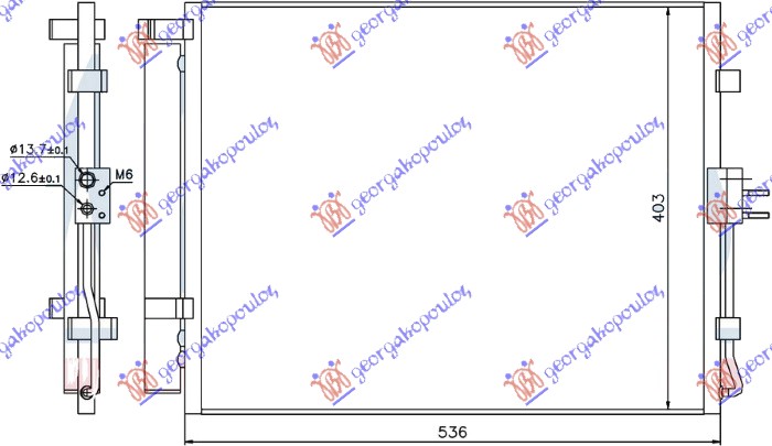 CONDENSER 1.6 PETROL-1.6 CRDi DIESEL (495x400x16) (KOYO)
