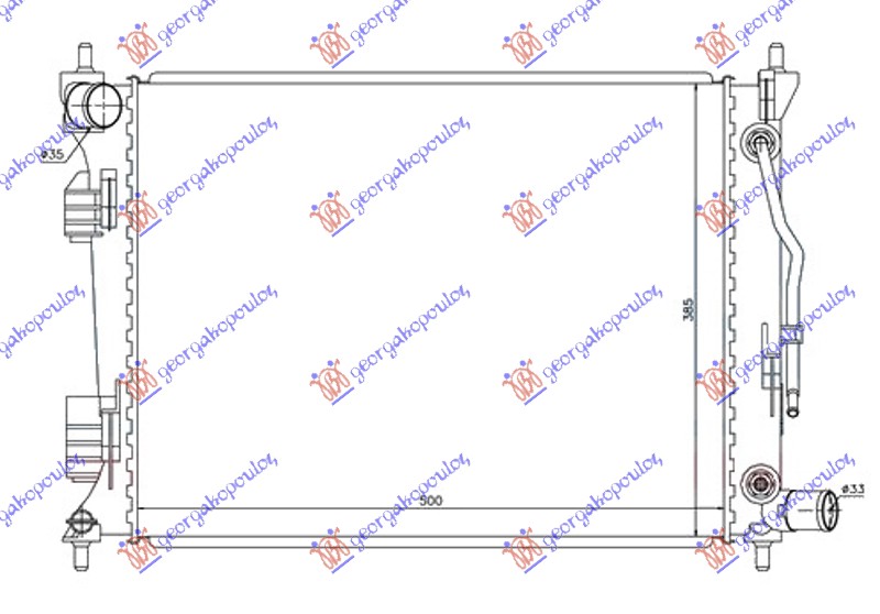 ΨΥΓΕΙΟ 1.4-1.6i ΑΥΤΟΜΑΤΟ ΒΕΝΖΙΝΗ (500x380x16) ΚΑΤΩ ΚΟΛΑΡΟ ΦΤΕΡΟ (VALEO)