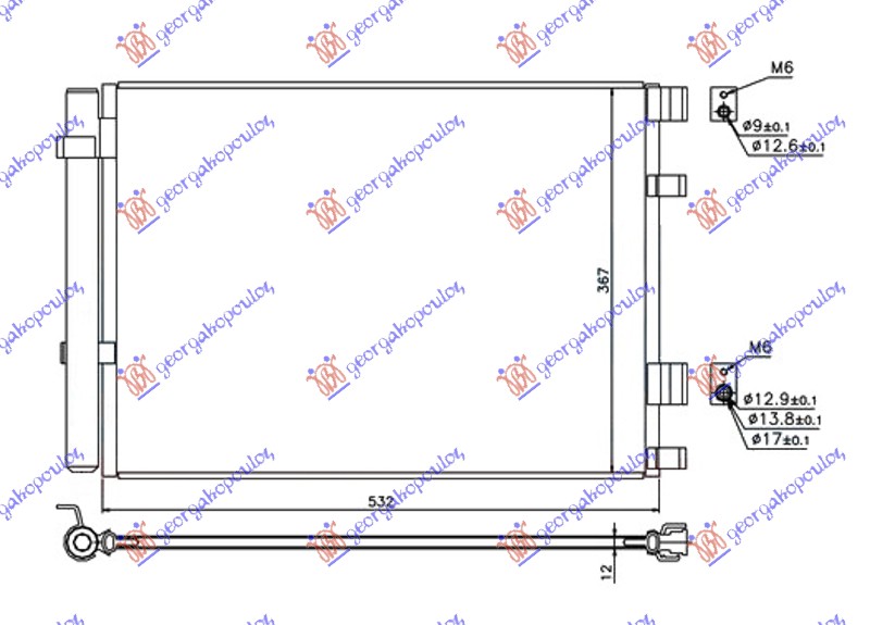 CONDENSER 1.1-1.4 CRDi DIESEL (500x360x12)