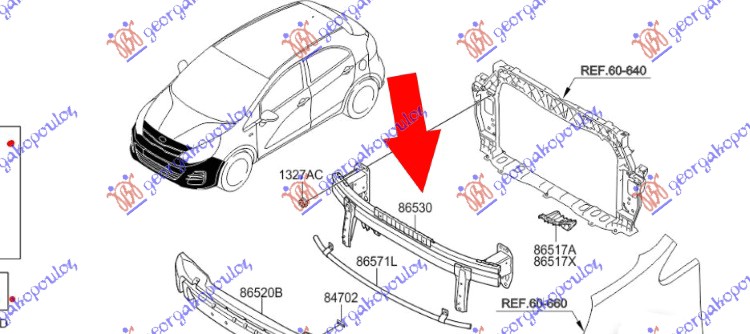 FRONT BUMPER REINFORCEMENT (O)