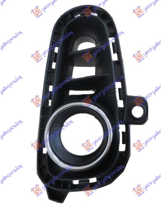 FRONT BUMPER GRILLE BLACK/CHROME (W/ FOG LAMP HOLE)