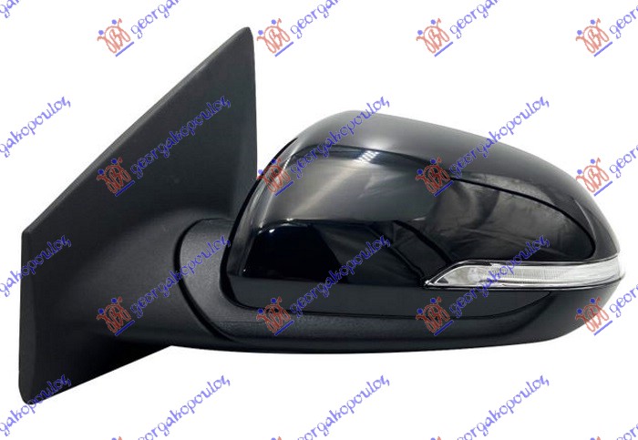 DOOR MIRROR ELECTRICAL HEATED FOLDABLE PRIMED (W/SIDE LAMP) (CONVEX GLASS)