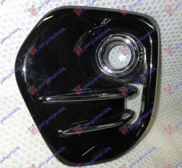 FRONT BUMPER GRILLE POLISHED BLACK (W/ FOG LAMP HOLE) (W/CHROME MOULDINGS)