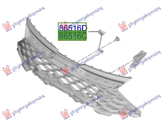 FRONT BUMPER BRACKET UPPER PLASTIC (O)