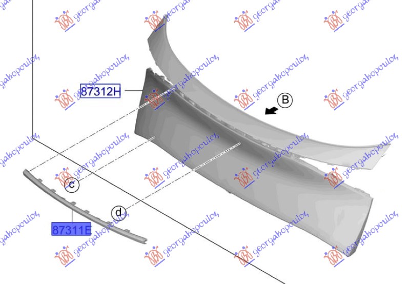 TAIL GATE MOULDING UPPER PRIMED (O)
