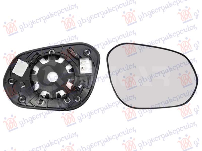 DOOR MIRROR GLASS HEATED (2 PIN) (CONVEX GLASS)