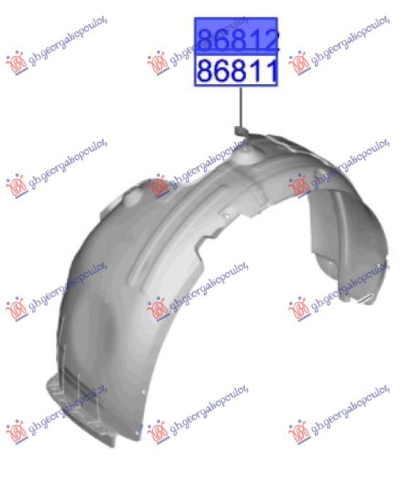 FRONT PLASTIC INNER FENDER (O)
