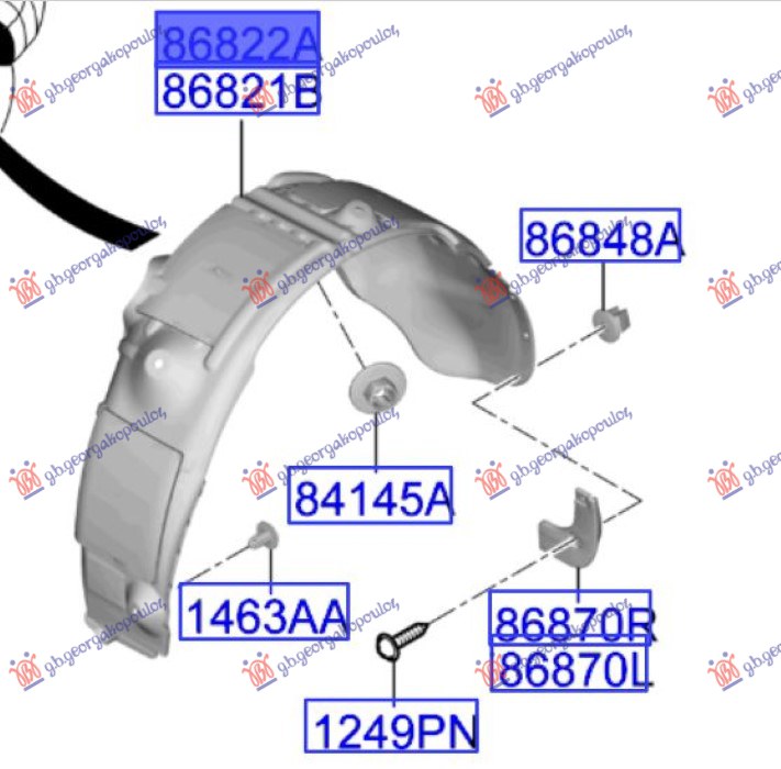 REAR INNER PLASTIC FENDER (O)