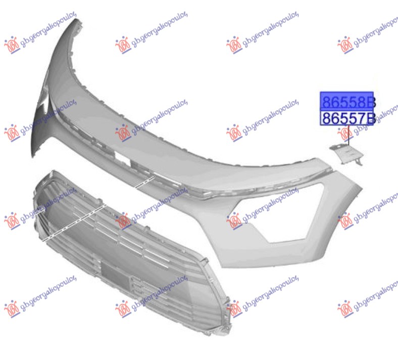FRONT BUMPER BRACKET UPPER PLASTIC (O)