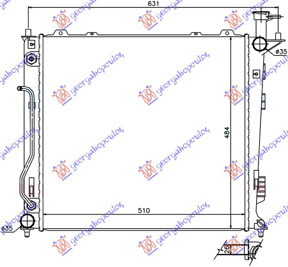 RADIATOR 2.0 - 2.2 CRDi MANUAL/AUTOMATIC (510x483x26) (NRF)
