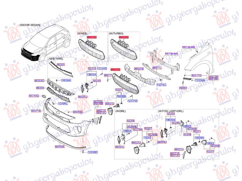 FRONT BUMPER GRILLE MIDDRLE LOWER (O)