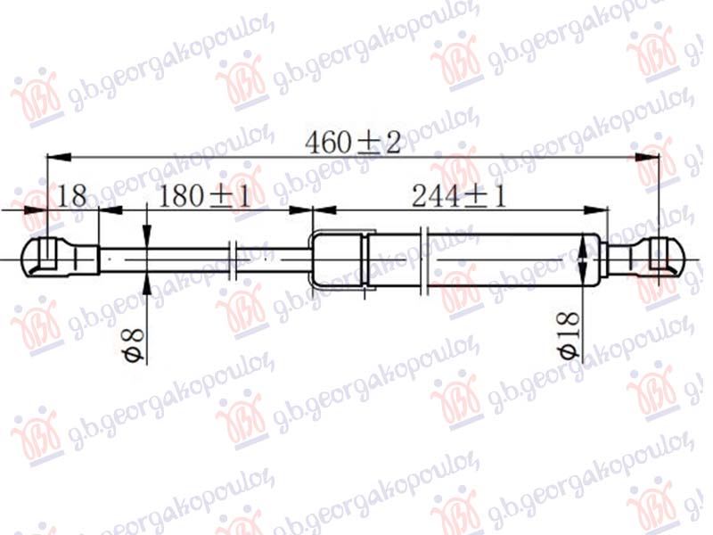GAS SPRING TAIL GATE (457L-300N)