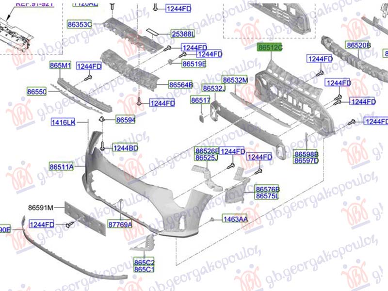 FRONT BUMPER GRILLE MOULDING PRIMED (O)