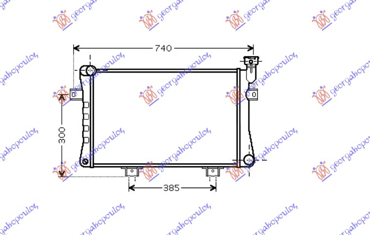 RADIATOR 1.7 PETROL +/- AC (625x320x32) (MARELLI)