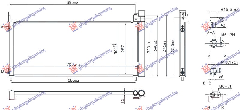 CONDENSER 2.5 HYBRID (NX300H) PETROL (640x285x22) (VALEO)