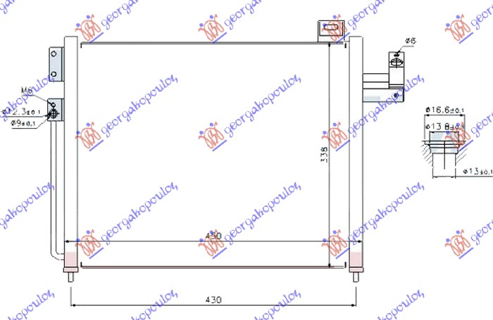 ΨΥΓΕΙΟ A/C 2.0 TD ΠΕΤΡΕΛΑΙΟ (450x340x16)