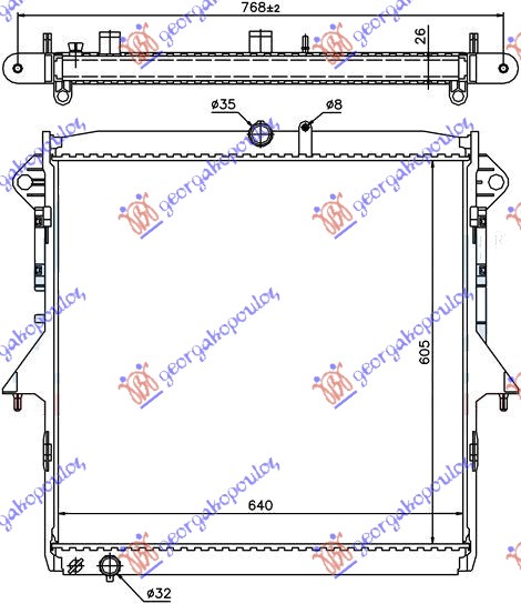 RADIATOR 2.5 PETROL MANUAL-AUTOMATIC (605x640)
