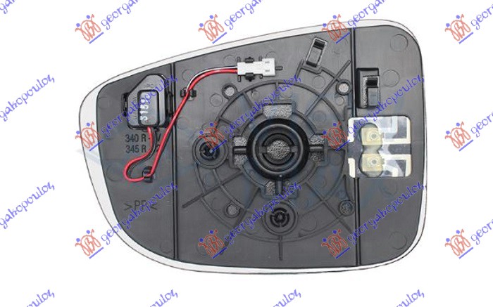 DOOR MIRROR GLASS HEATED (W/BLIS) (CONVEX GLASS)