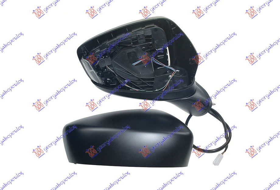 DOOR MIRROR ELECTRICAL HEATED PRIMED (W/SIDE LAMP) (A QUALITY) -2017 (CONVEX GLASS)