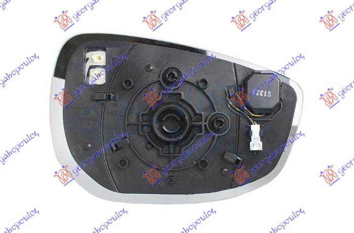DOOR MIRROR GLASS HEATED (W/BLIS) (ASPHERICAL GLASS)