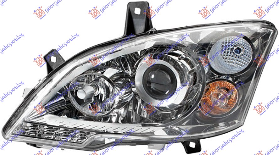 ΦΑΝΟΣ ΕΜΠΡΟΣ Bi XENON ΕΞΥΠΝΟ ΜΕ ΦΩΣ ΗΜΕΡΑΣ LED (Ε) (DEPO)