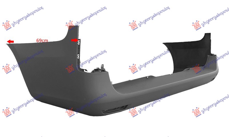 REAR BUMPER PRIMED LONG CHASSIS