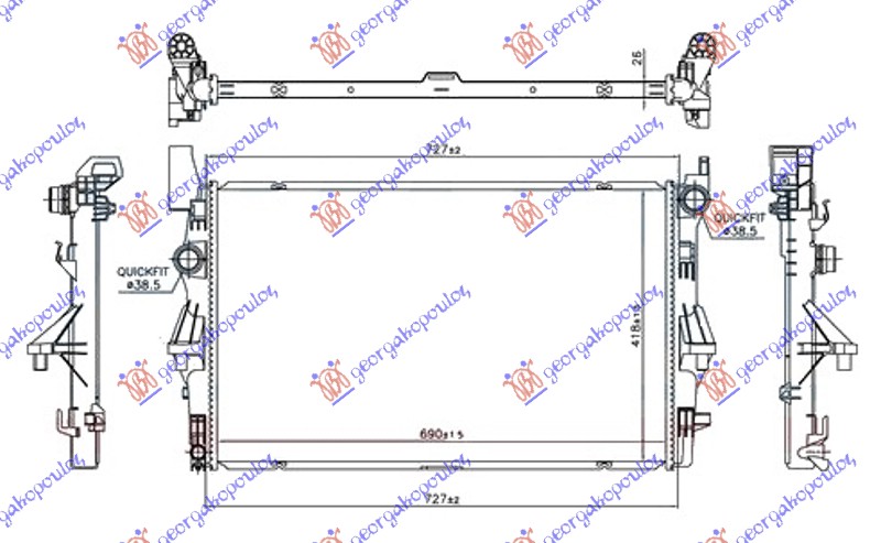 ΨΥΓΕΙΟ ΝΕΡΟΥ 1.6 (109/111 CDI) +AC (690x418x26) ΠΕΙΡΟΙ ΜΕΣΗ