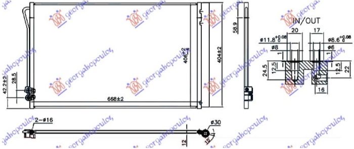 CONDENSER FOR ALL MODELS PETROL-DIESEL (640x385x12) (VALEO)