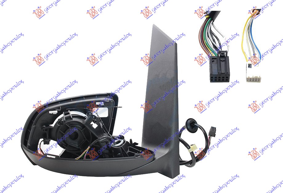 DOOR MIRROR ELECTRICAL HEATED FOLDABLE (ONLY BODY) (W/FOOT LAMP & BLIS) 16 PIN (A QUALITY)