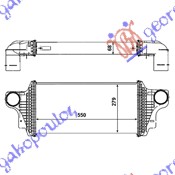 ΨΥΓΕΙΟ INTERCOOLER 4.0 (420-450CDi) ΠΕΤΡΕΛΑΙΟ (550x280x64) (ΠΑΡΟΧΕΣ ΣΦΥΚΤΗΡΑ Φ76)