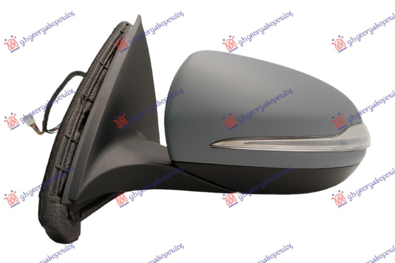 DOOR MIRROR ELECT. HEATED FOLD. PRIMED W/MEMORY (COMPLETE) (W/S.LAMP & BLIS) (10H8P+10H7P) (ASPHERICAL GLASS)