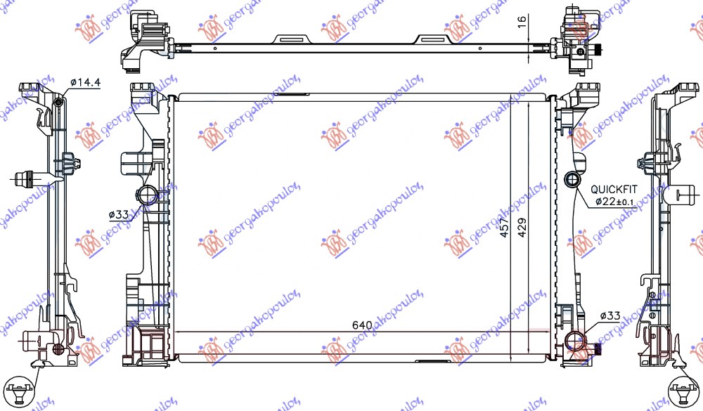 RADIATOR PETROL/DIESEL MANUAL (640x430x16) (NRF)