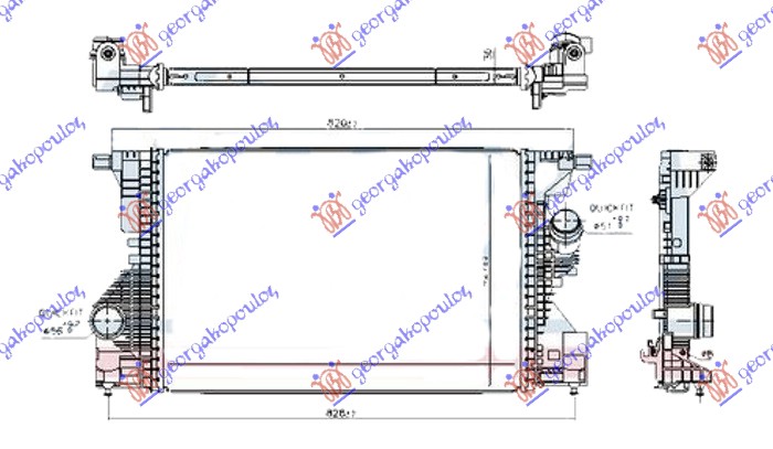 ΨΥΓΕΙΟ INTERCOOLER 1.3 ΒΕΝΖΙΝΗ/HYBRID (634x427x30) (NISSENS)