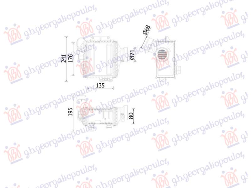 RADIATOR INTERCOOLER 2.0 DIESEL (135x176x80)