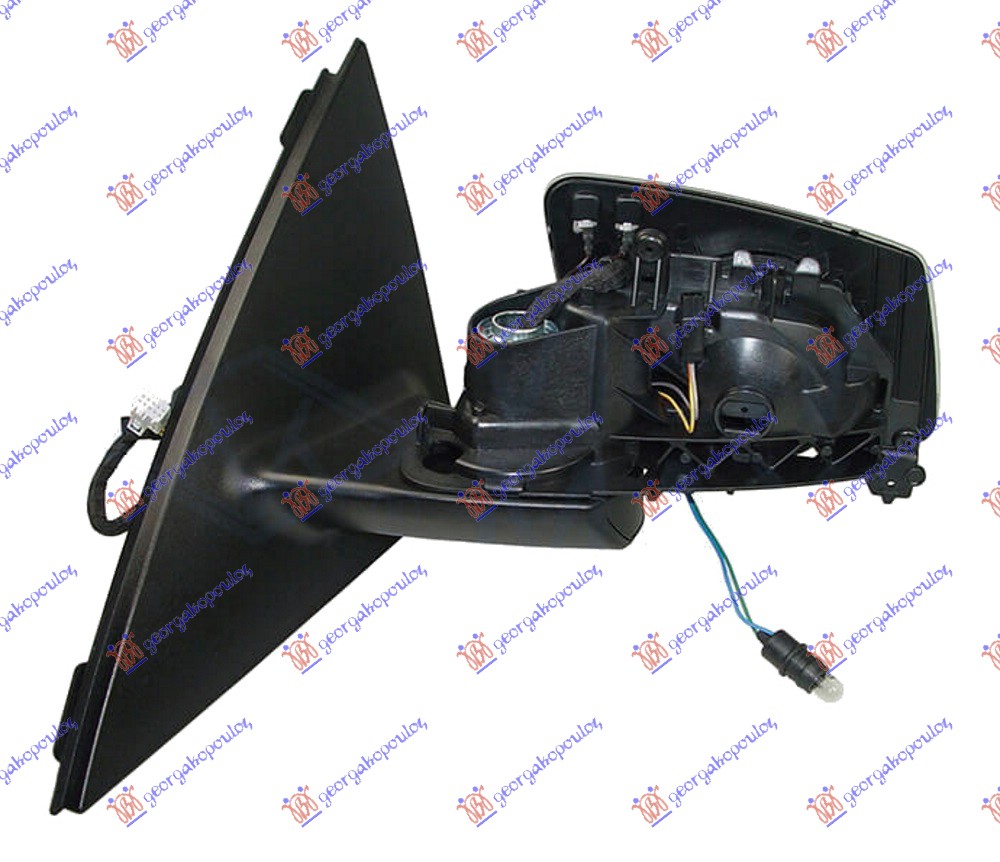 DOOR MIRROR ELECTRIC HEATED FOLD. W/MEMORY & F.LAMP (W/O COVER) 17PIN (A QUALITY)  (ASPHERICAL GLASS)