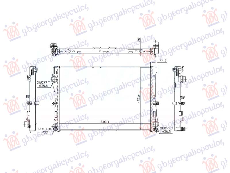 RADIATOR 1.6 DIESEL MANUAL/AUTOMATIC (640x448) (NRF)