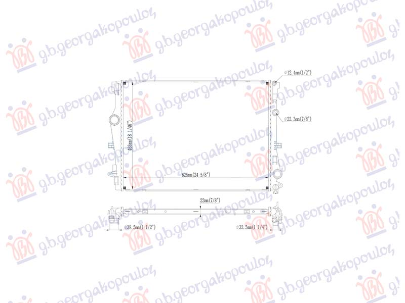 RADIATOR 1.5-2.0 PETROL- 2.0 DIESEL  (625x477) (NRF)