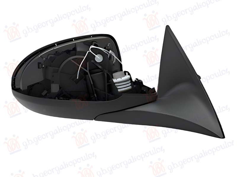 DOOR MIRROR ELECTRICAL HEATED (W/SIDE LAMP & FOOT LAMP) (W/O MIRROR GLASS & COVER) (7+1 PIN)