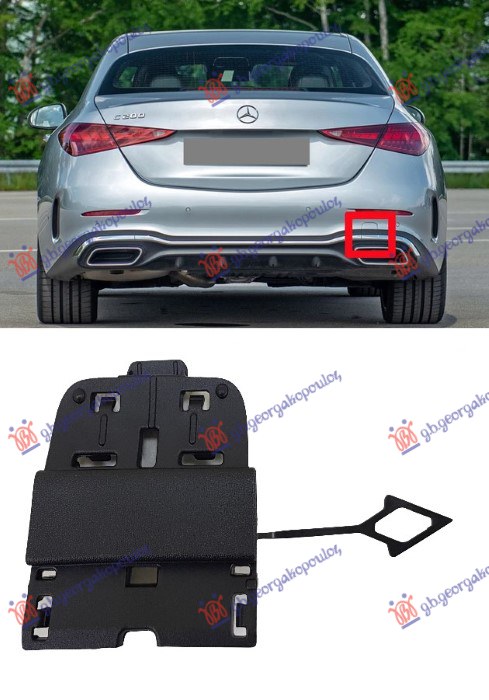 TOW HOOK COVER REAR MIDDLE (AMG LINE) BLACK