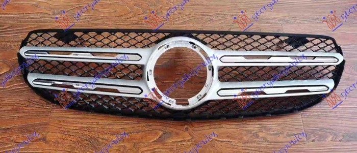 GRILLE COMPLETE (SILVER W/CHROME MOULDINGS)