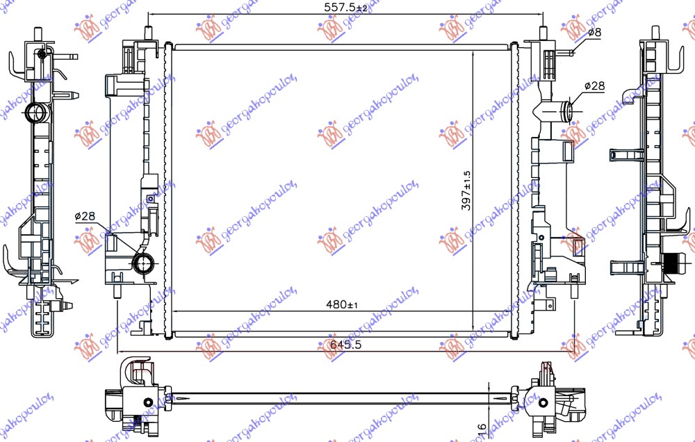 ΨΥΓΕΙΟ 0.9 ΒΕΝΖΙΝΗ TURBO / 1.0 12v ΒΕΝΖΙΝΗ/ΗΛΕΚΤΡΙΚΟ (480x397x16) (KOYO)