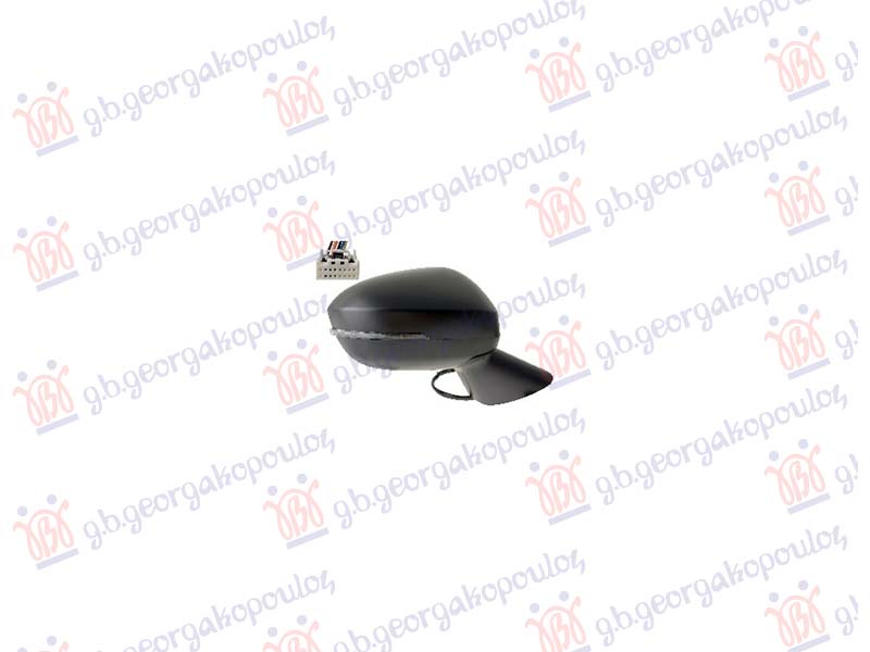 DOOR MIRROR ELECTRICAL HEATED FOLDABLE PRIMED (W/SIDE LAMP) (8Pin) (A QUALITY) (CONVEX GLASS)