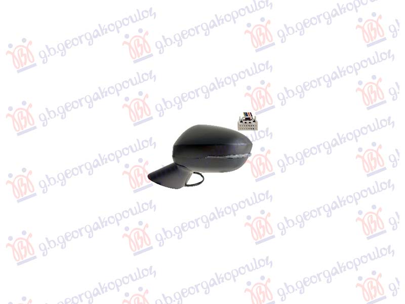 DOOR MIRROR ELECTRICAL HEATED FOLDABLE PRIMED (W/SIDE LAMP) (8Pin) (A QUALITY) (CONVEX GLASS)
