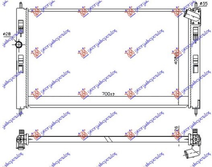 RADIATOR 1.8-2.2 DI-D DIESEL MANUAL-AUTO (700x410) (KOYO)