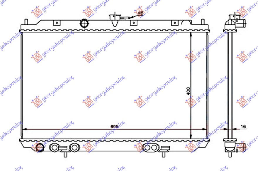 ΨΥΓΕΙΟ 1.8 ΒΕΝΖΙΝΗ ΜΗΧΑΝΙΚΟ (400x695x16) (NRF)