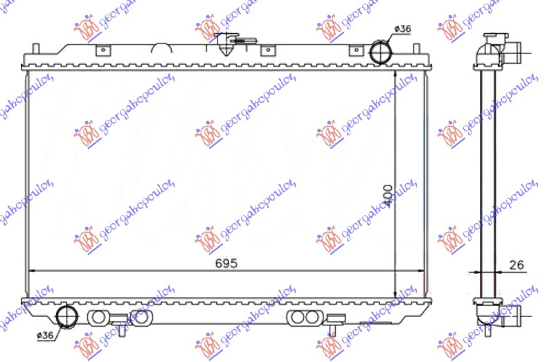 ΨΥΓΕΙΟ 2.2 dCi-Di ΠΕΤΡΕΛΑΙΟ ΜΗΧΑΝΙΚΟ (400x695x26) (KOYO)