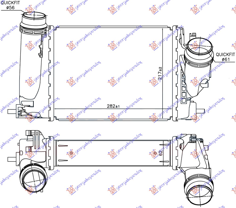 ΨΥΓΕΙΟ INTERC. 1.6 DCi (282x218x64)